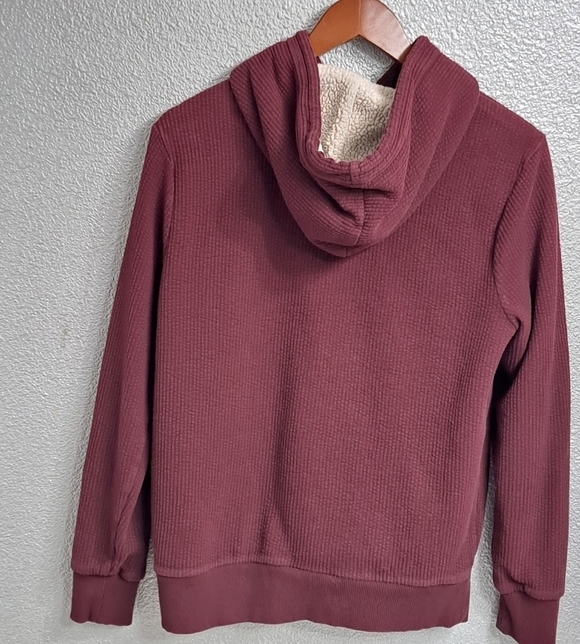 Old Navy Maroon Ribbed Hoodie Size S - Picture 10 of 12